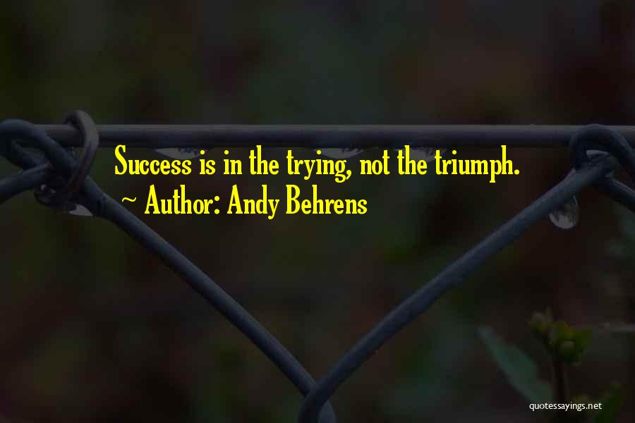 Andy Behrens Quotes: Success Is In The Trying, Not The Triumph.