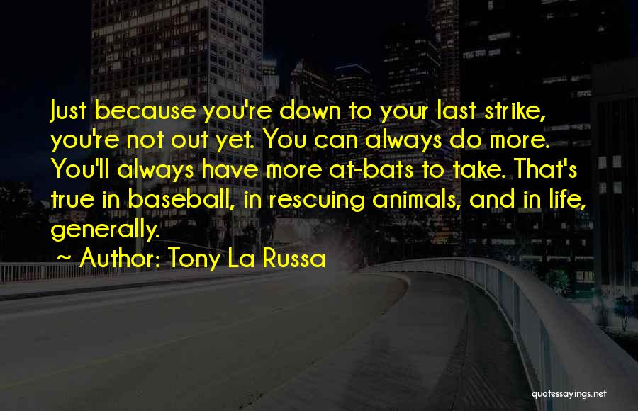 Tony La Russa Quotes: Just Because You're Down To Your Last Strike, You're Not Out Yet. You Can Always Do More. You'll Always Have