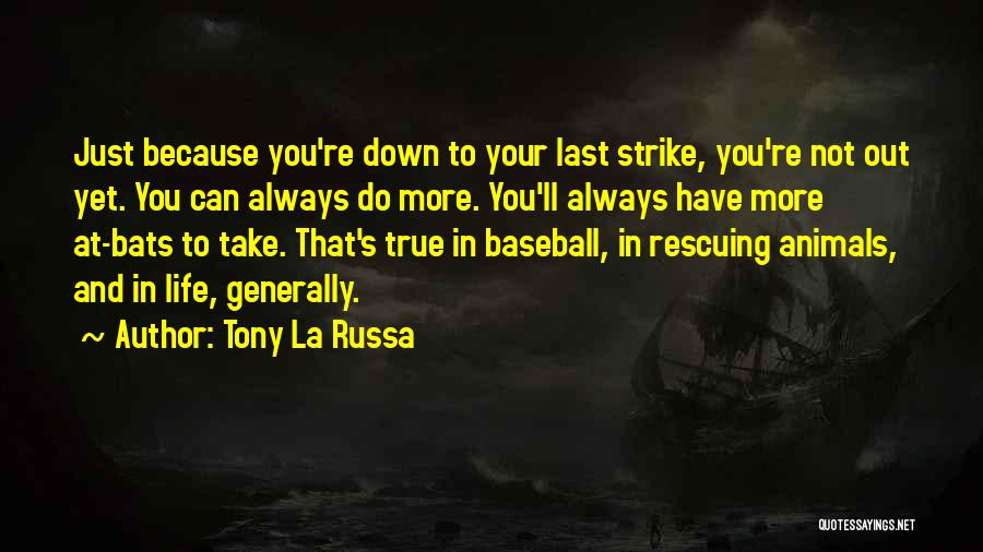 Tony La Russa Quotes: Just Because You're Down To Your Last Strike, You're Not Out Yet. You Can Always Do More. You'll Always Have