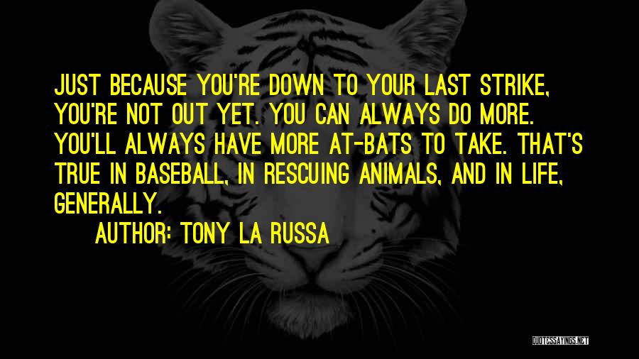 Tony La Russa Quotes: Just Because You're Down To Your Last Strike, You're Not Out Yet. You Can Always Do More. You'll Always Have