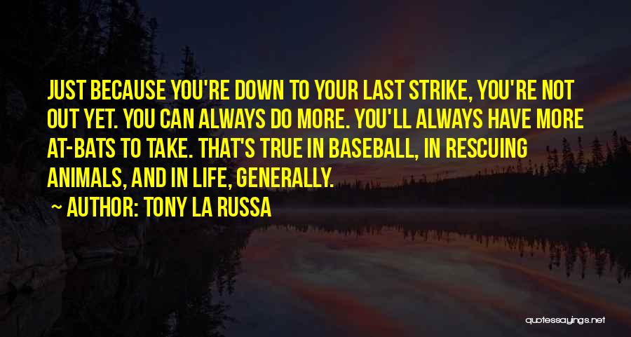 Tony La Russa Quotes: Just Because You're Down To Your Last Strike, You're Not Out Yet. You Can Always Do More. You'll Always Have