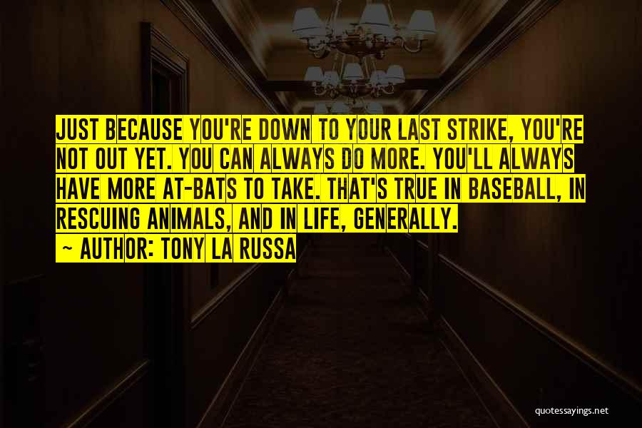 Tony La Russa Quotes: Just Because You're Down To Your Last Strike, You're Not Out Yet. You Can Always Do More. You'll Always Have