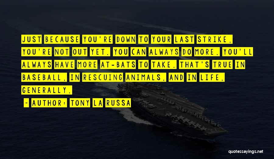 Tony La Russa Quotes: Just Because You're Down To Your Last Strike, You're Not Out Yet. You Can Always Do More. You'll Always Have