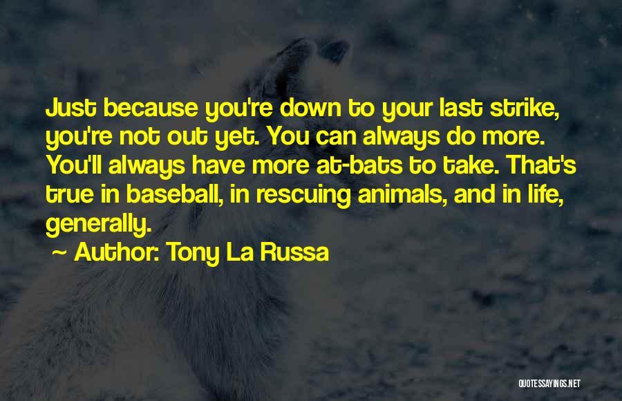 Tony La Russa Quotes: Just Because You're Down To Your Last Strike, You're Not Out Yet. You Can Always Do More. You'll Always Have