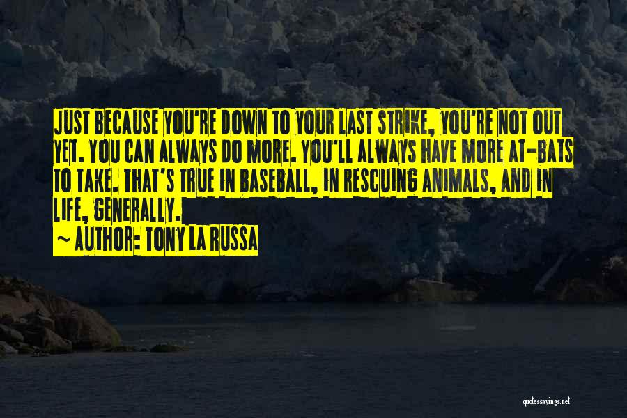 Tony La Russa Quotes: Just Because You're Down To Your Last Strike, You're Not Out Yet. You Can Always Do More. You'll Always Have