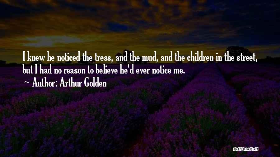 Arthur Golden Quotes: I Knew He Noticed The Tress, And The Mud, And The Children In The Street, But I Had No Reason