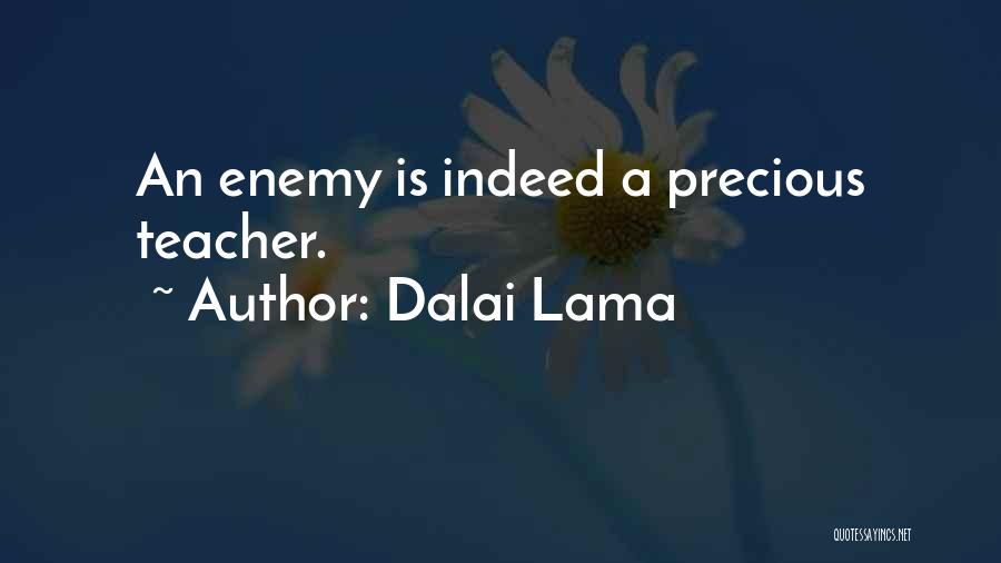 Dalai Lama Quotes: An Enemy Is Indeed A Precious Teacher.