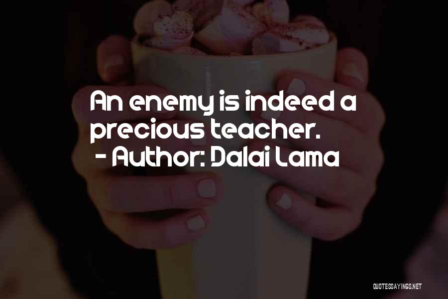 Dalai Lama Quotes: An Enemy Is Indeed A Precious Teacher.