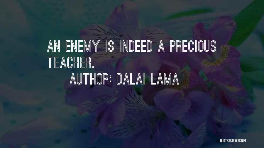 Dalai Lama Quotes: An Enemy Is Indeed A Precious Teacher.