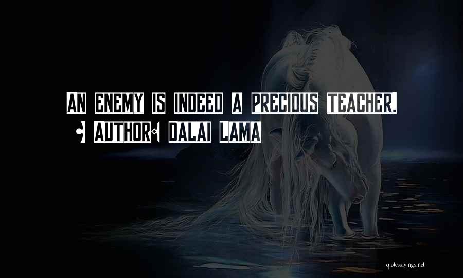 Dalai Lama Quotes: An Enemy Is Indeed A Precious Teacher.