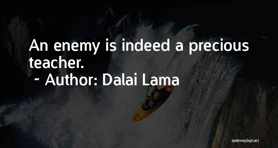 Dalai Lama Quotes: An Enemy Is Indeed A Precious Teacher.