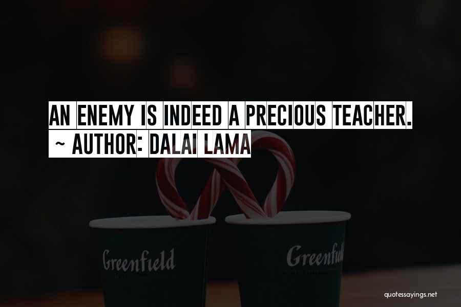 Dalai Lama Quotes: An Enemy Is Indeed A Precious Teacher.