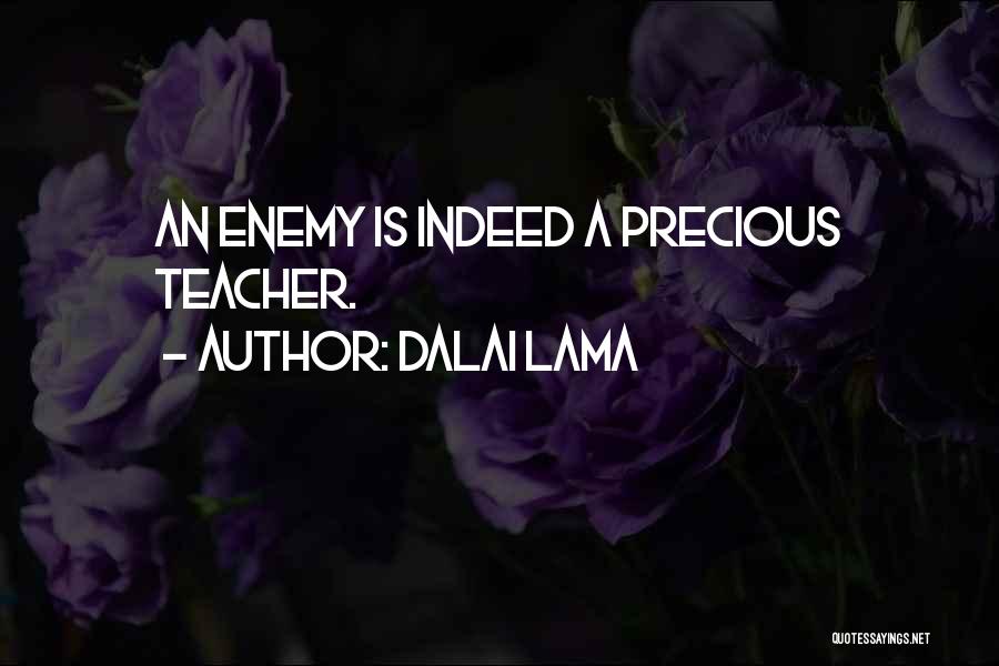 Dalai Lama Quotes: An Enemy Is Indeed A Precious Teacher.