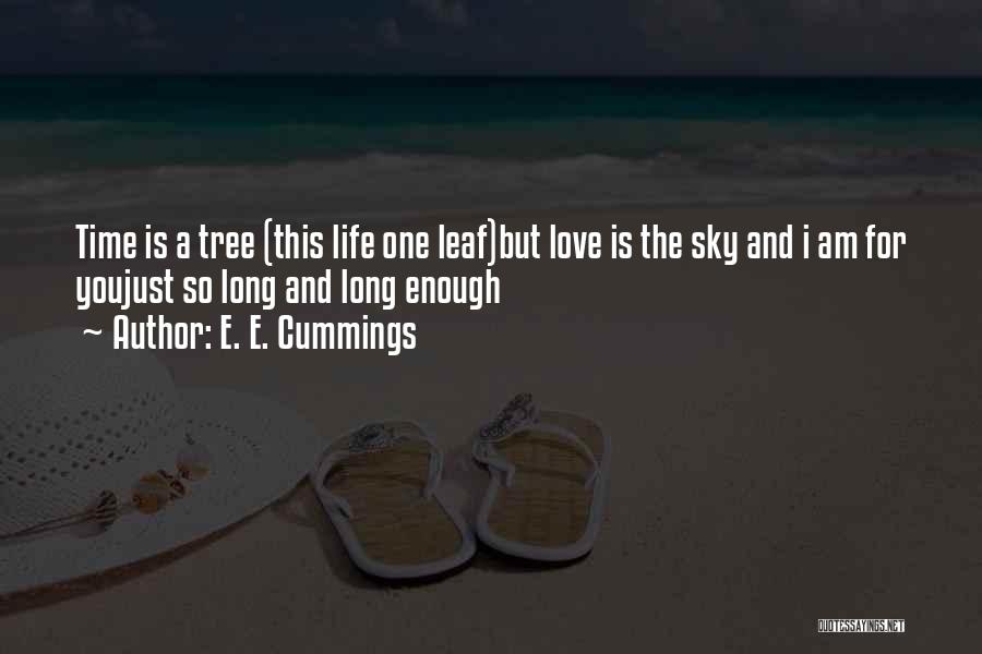 E. E. Cummings Quotes: Time Is A Tree (this Life One Leaf)but Love Is The Sky And I Am For Youjust So Long And
