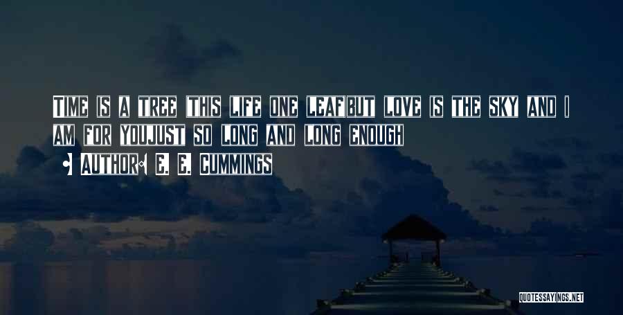 E. E. Cummings Quotes: Time Is A Tree (this Life One Leaf)but Love Is The Sky And I Am For Youjust So Long And