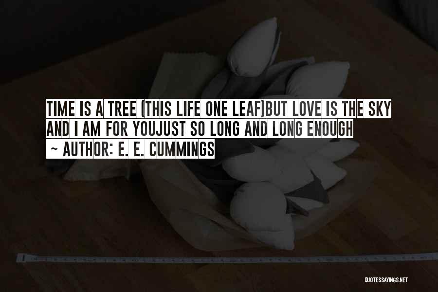 E. E. Cummings Quotes: Time Is A Tree (this Life One Leaf)but Love Is The Sky And I Am For Youjust So Long And