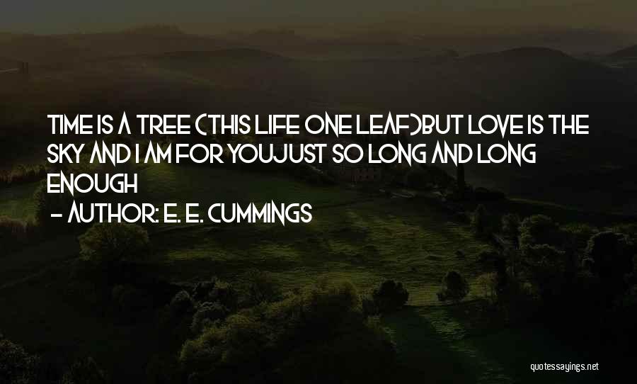 E. E. Cummings Quotes: Time Is A Tree (this Life One Leaf)but Love Is The Sky And I Am For Youjust So Long And