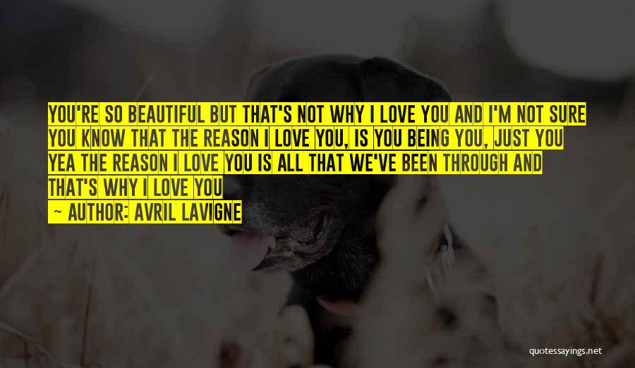 Avril Lavigne Quotes: You're So Beautiful But That's Not Why I Love You And I'm Not Sure You Know That The Reason I