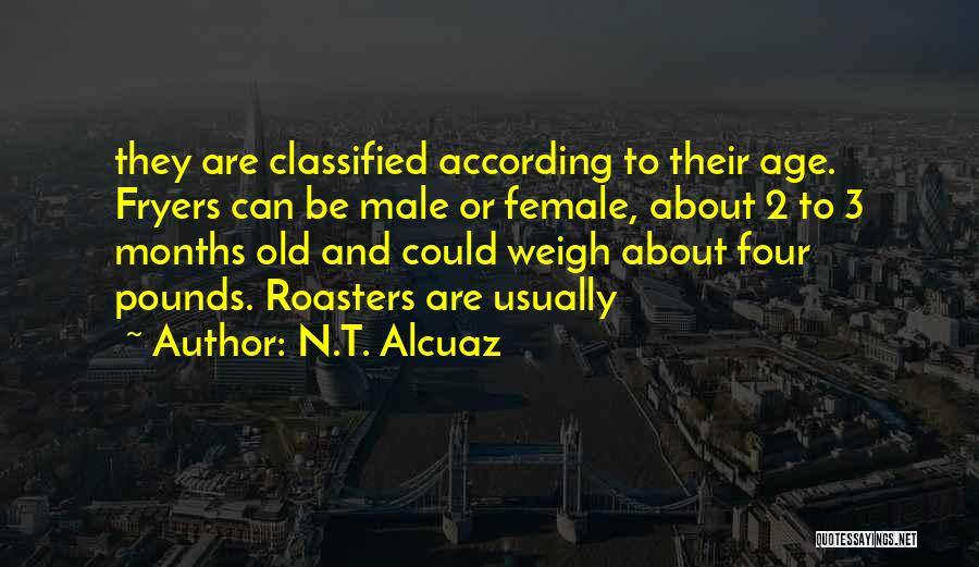 N.T. Alcuaz Quotes: They Are Classified According To Their Age. Fryers Can Be Male Or Female, About 2 To 3 Months Old And