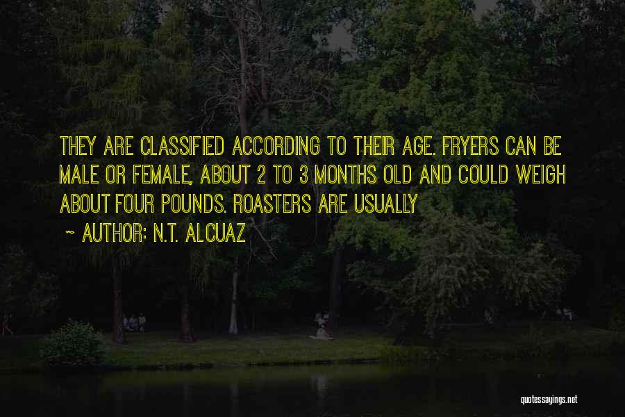 N.T. Alcuaz Quotes: They Are Classified According To Their Age. Fryers Can Be Male Or Female, About 2 To 3 Months Old And
