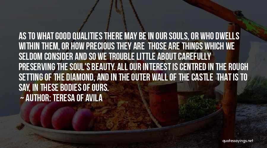 Teresa Of Avila Quotes: As To What Good Qualities There May Be In Our Souls, Or Who Dwells Within Them, Or How Precious They