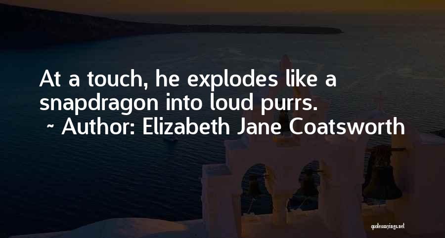 Elizabeth Jane Coatsworth Quotes: At A Touch, He Explodes Like A Snapdragon Into Loud Purrs.