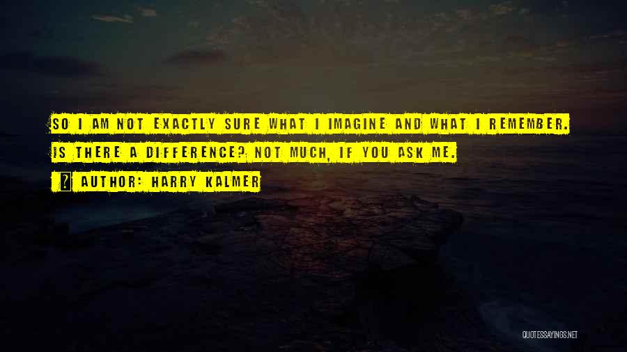 Harry Kalmer Quotes: So I Am Not Exactly Sure What I Imagine And What I Remember. Is There A Difference? Not Much, If