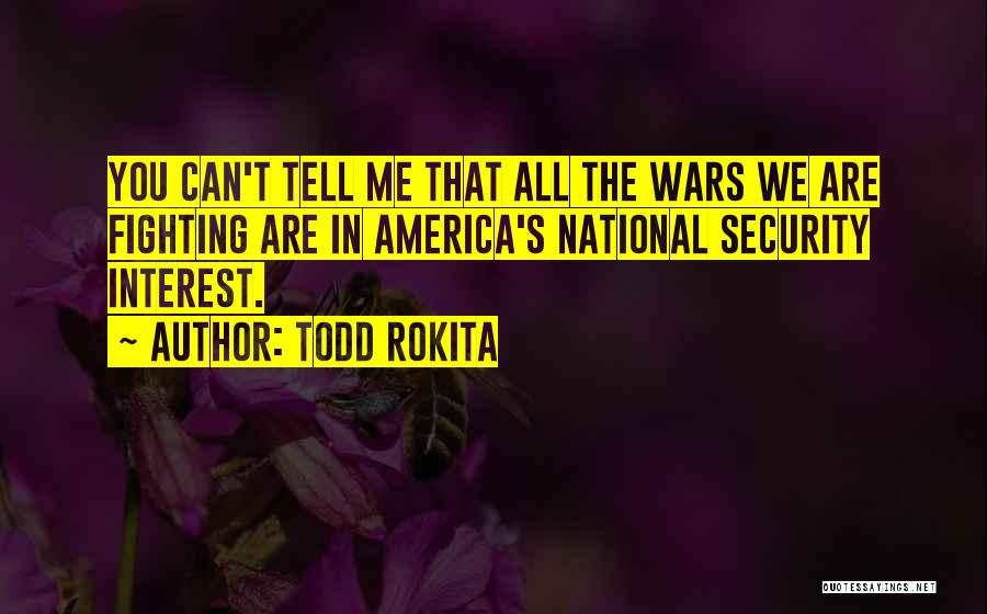 Todd Rokita Quotes: You Can't Tell Me That All The Wars We Are Fighting Are In America's National Security Interest.