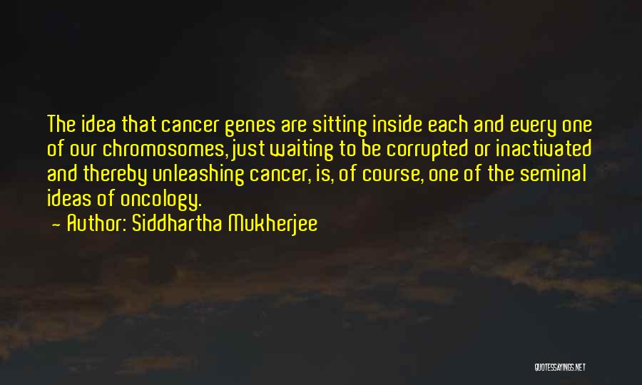 Siddhartha Mukherjee Quotes: The Idea That Cancer Genes Are Sitting Inside Each And Every One Of Our Chromosomes, Just Waiting To Be Corrupted