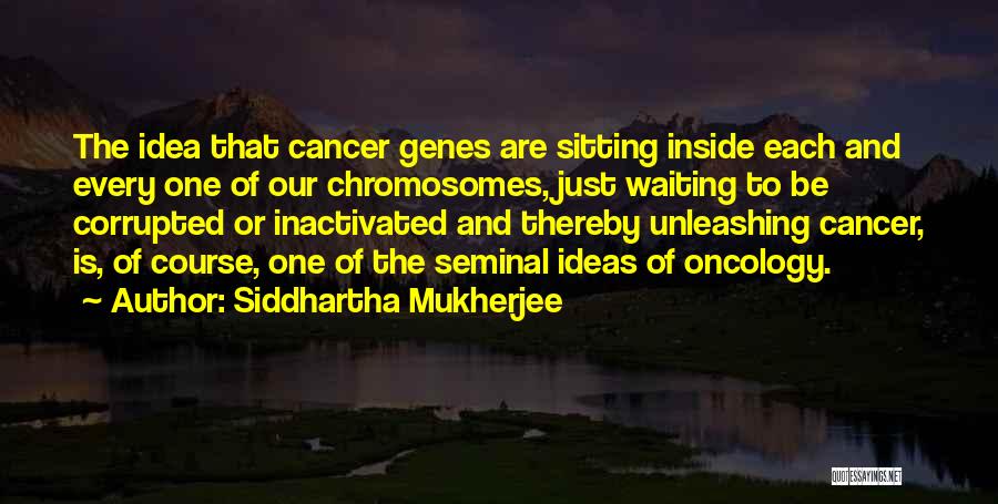 Siddhartha Mukherjee Quotes: The Idea That Cancer Genes Are Sitting Inside Each And Every One Of Our Chromosomes, Just Waiting To Be Corrupted