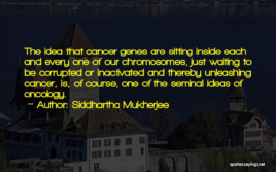 Siddhartha Mukherjee Quotes: The Idea That Cancer Genes Are Sitting Inside Each And Every One Of Our Chromosomes, Just Waiting To Be Corrupted