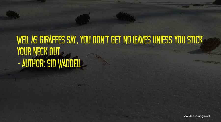 Sid Waddell Quotes: Well As Giraffes Say, You Don't Get No Leaves Unless You Stick Your Neck Out.
