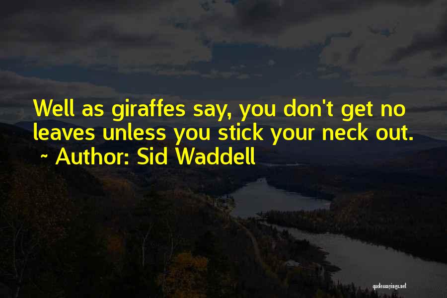 Sid Waddell Quotes: Well As Giraffes Say, You Don't Get No Leaves Unless You Stick Your Neck Out.