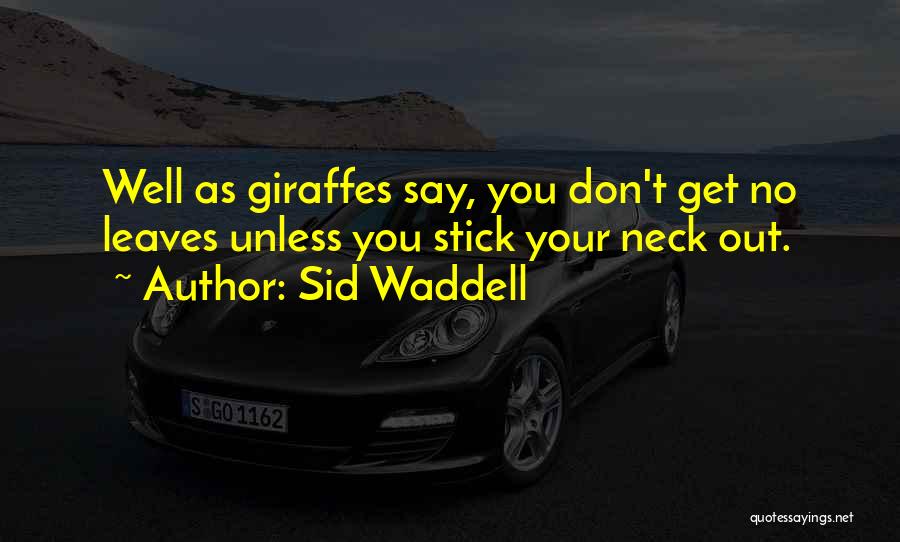 Sid Waddell Quotes: Well As Giraffes Say, You Don't Get No Leaves Unless You Stick Your Neck Out.