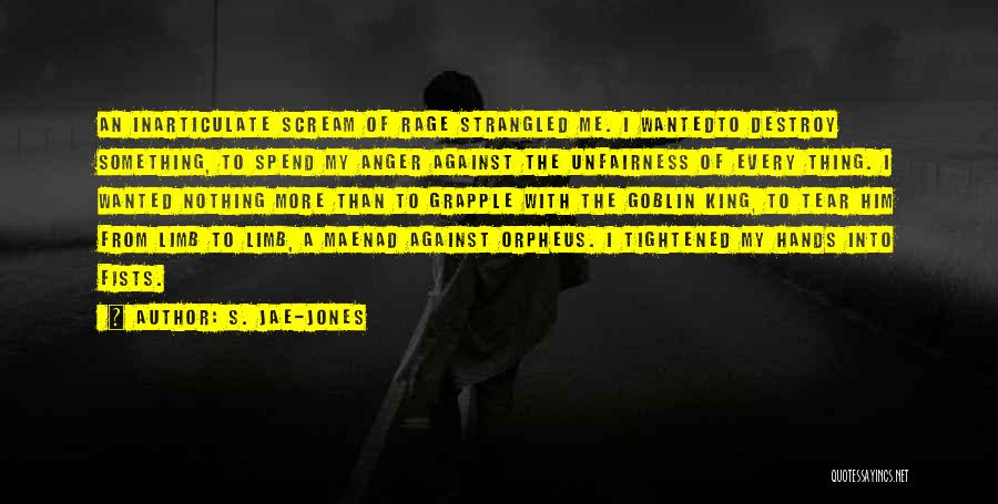 S. Jae-Jones Quotes: An Inarticulate Scream Of Rage Strangled Me. I Wantedto Destroy Something, To Spend My Anger Against The Unfairness Of Every