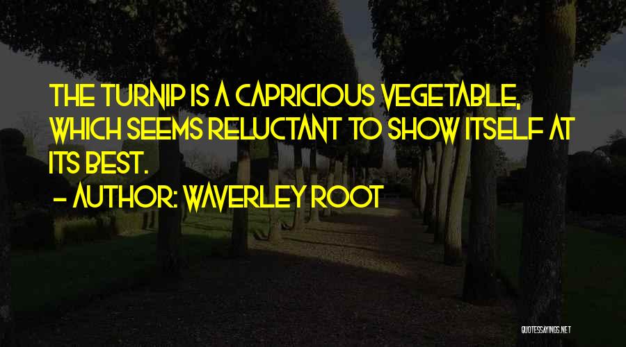 Waverley Root Quotes: The Turnip Is A Capricious Vegetable, Which Seems Reluctant To Show Itself At Its Best.