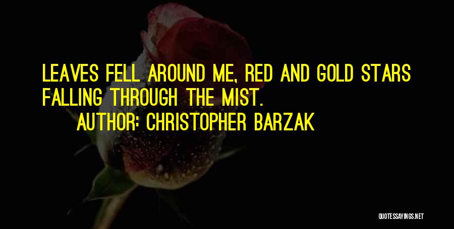 Christopher Barzak Quotes: Leaves Fell Around Me, Red And Gold Stars Falling Through The Mist.