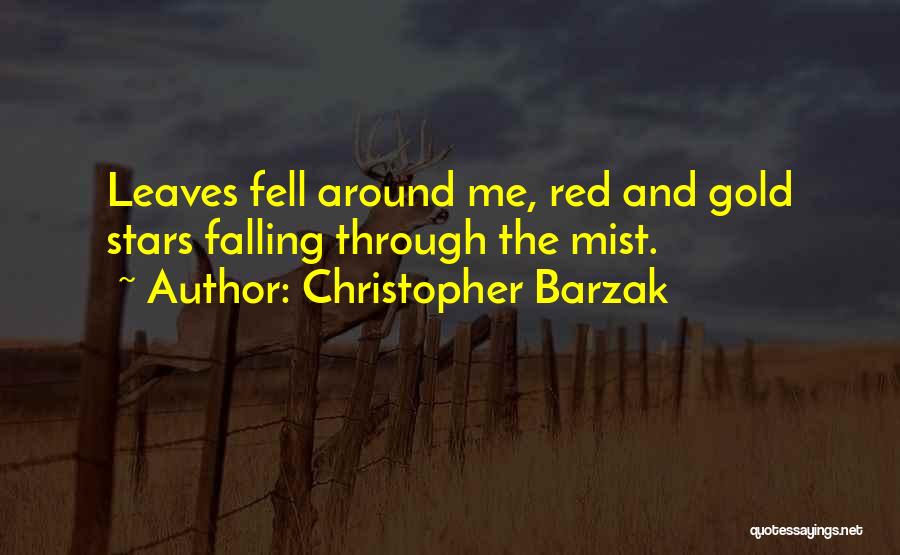 Christopher Barzak Quotes: Leaves Fell Around Me, Red And Gold Stars Falling Through The Mist.