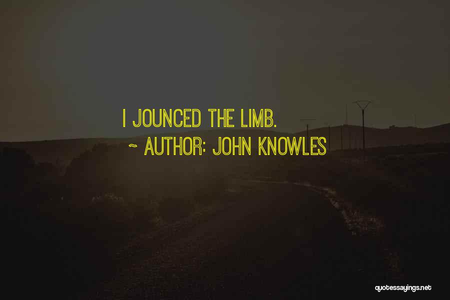 John Knowles Quotes: I Jounced The Limb.