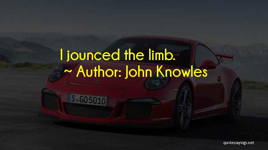 John Knowles Quotes: I Jounced The Limb.