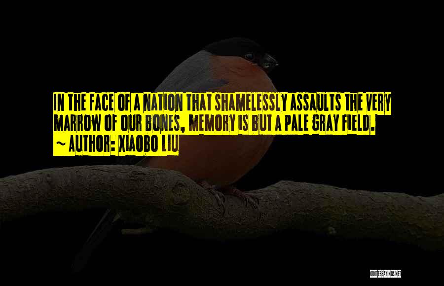 Xiaobo Liu Quotes: In The Face Of A Nation That Shamelessly Assaults The Very Marrow Of Our Bones, Memory Is But A Pale