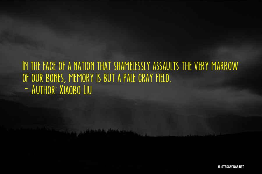 Xiaobo Liu Quotes: In The Face Of A Nation That Shamelessly Assaults The Very Marrow Of Our Bones, Memory Is But A Pale