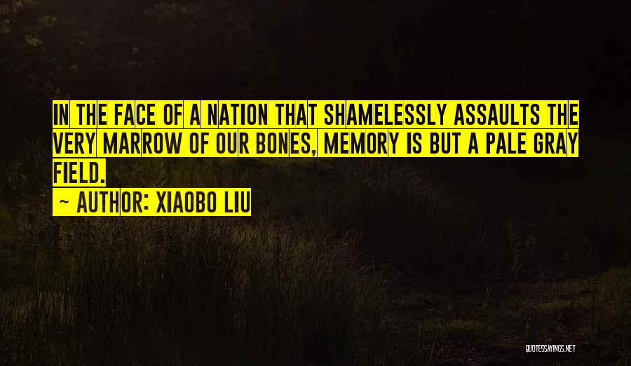 Xiaobo Liu Quotes: In The Face Of A Nation That Shamelessly Assaults The Very Marrow Of Our Bones, Memory Is But A Pale