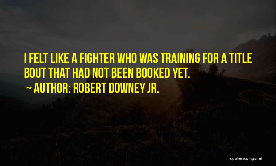 Robert Downey Jr. Quotes: I Felt Like A Fighter Who Was Training For A Title Bout That Had Not Been Booked Yet.