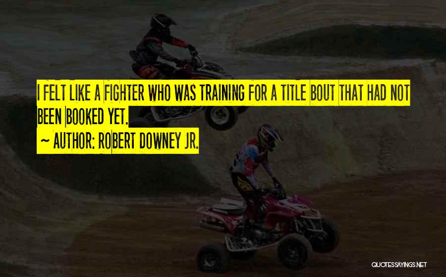Robert Downey Jr. Quotes: I Felt Like A Fighter Who Was Training For A Title Bout That Had Not Been Booked Yet.