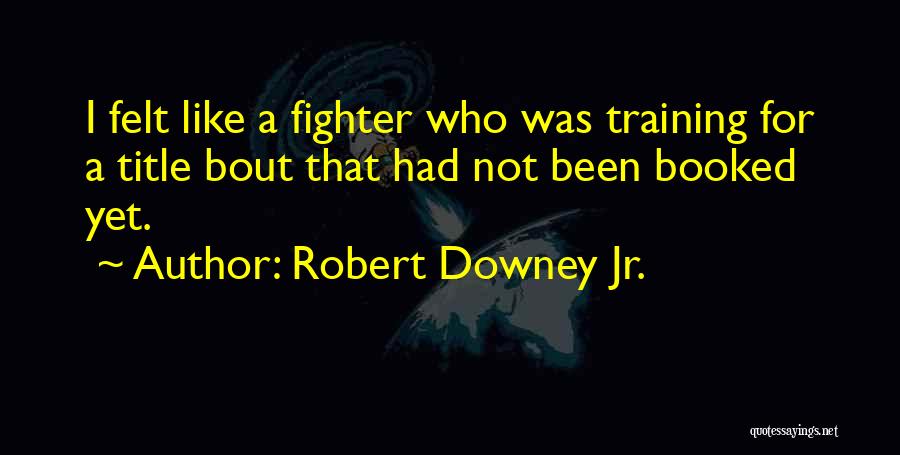 Robert Downey Jr. Quotes: I Felt Like A Fighter Who Was Training For A Title Bout That Had Not Been Booked Yet.
