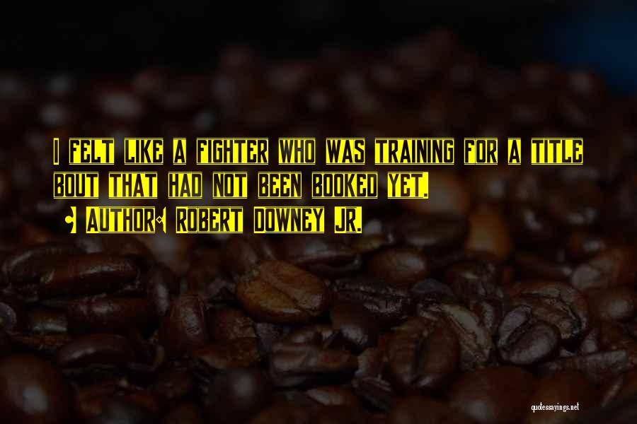 Robert Downey Jr. Quotes: I Felt Like A Fighter Who Was Training For A Title Bout That Had Not Been Booked Yet.