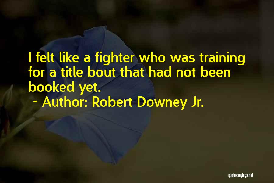 Robert Downey Jr. Quotes: I Felt Like A Fighter Who Was Training For A Title Bout That Had Not Been Booked Yet.