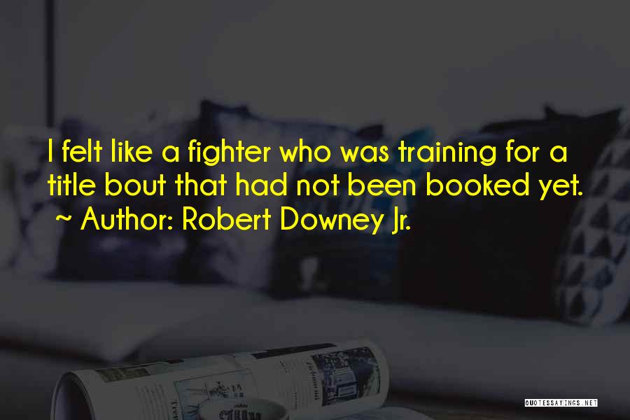 Robert Downey Jr. Quotes: I Felt Like A Fighter Who Was Training For A Title Bout That Had Not Been Booked Yet.