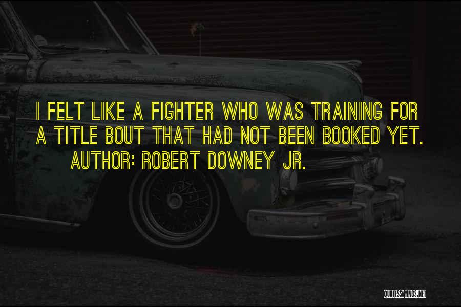 Robert Downey Jr. Quotes: I Felt Like A Fighter Who Was Training For A Title Bout That Had Not Been Booked Yet.